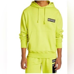 Helmut Lang Neon Box Logo Hoodie Acid Lime Size M